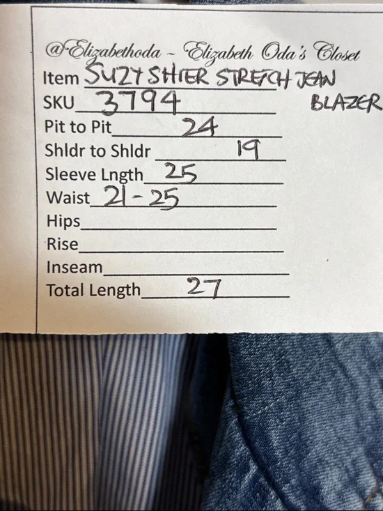 Suzy Shier Light Wash Denim Blazer Jacket Size XXL NWT - Picture 8 of 9